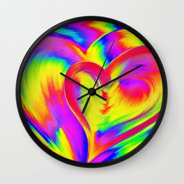 Double Heart beat Wall Clock | Love, Goodvibrations, Lovely, Creative, Fresh, Coloured, Painting, Art, Paint, Smile 