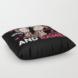 Just A Girl Who Loves Axolotl And Ramen Floor Pillow
