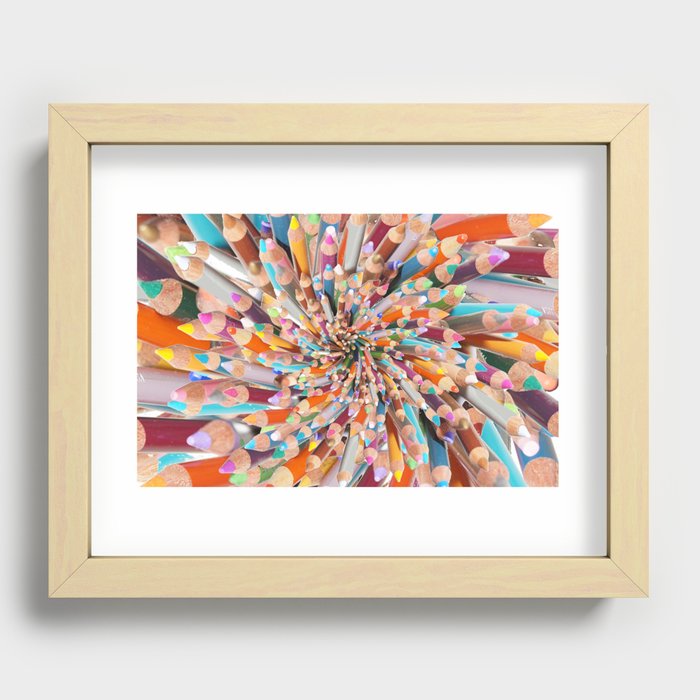 Pencil Kaleidoscope Recessed Framed Print
