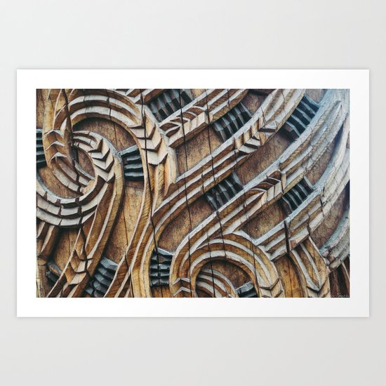 A Maori Carving Art Print