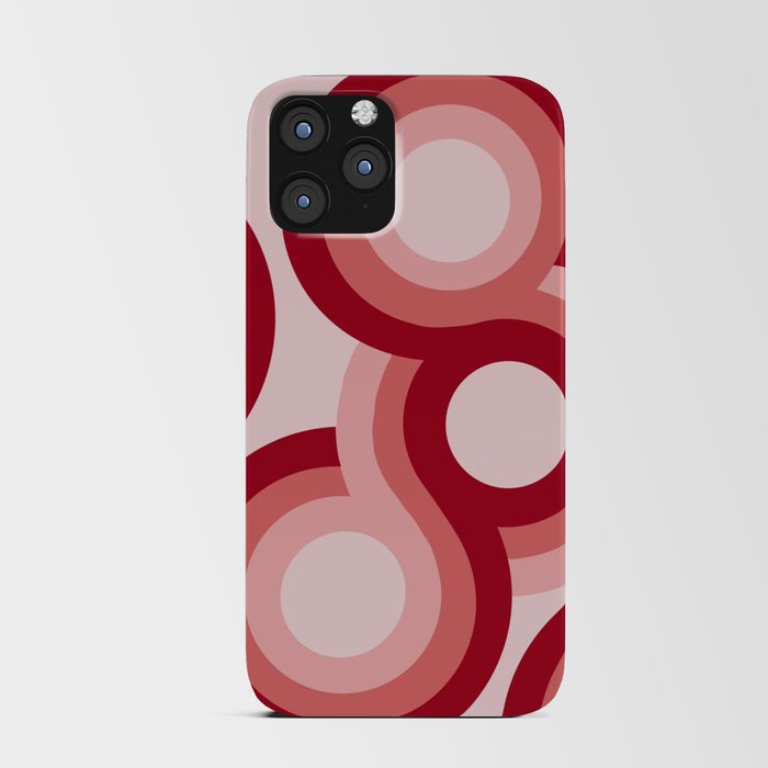 Pink and red retro circles iPhone Card Case