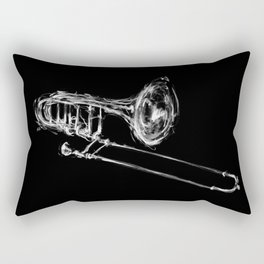 Black Trombone Rectangular Pillow