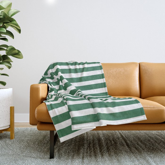 Green Stripe Pattern Throw Blanket
