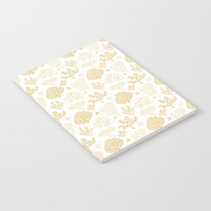 Beige Coral Silhouette Pattern Notebook