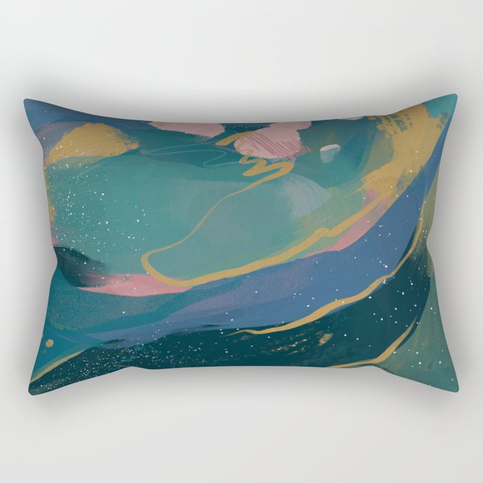 "You Are Worthy" Midnight Background Rectangular Pillow