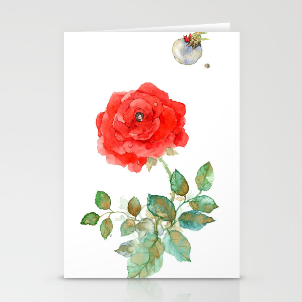 Le Petit Prince Little Prince With Fox Rose Vertical Stationery Cards By Rosetingyi Society6