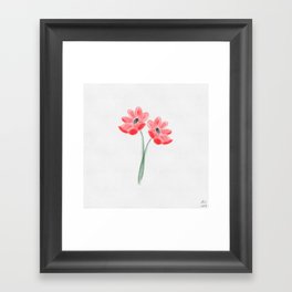 Red Blooms Framed Art Print