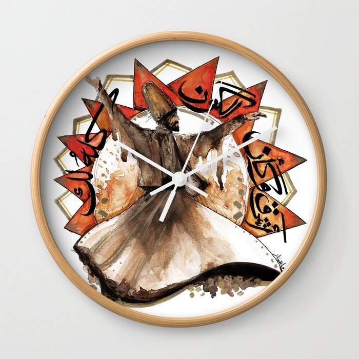 Dervish rumi arabic quote sufi Wall Clock