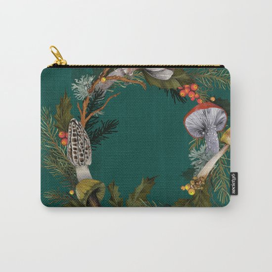 Mushroom Forest Wreath Carry-All Pouch