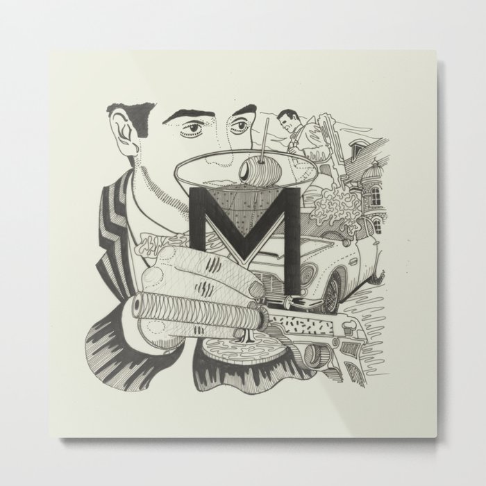 M is for Martini Metal Print