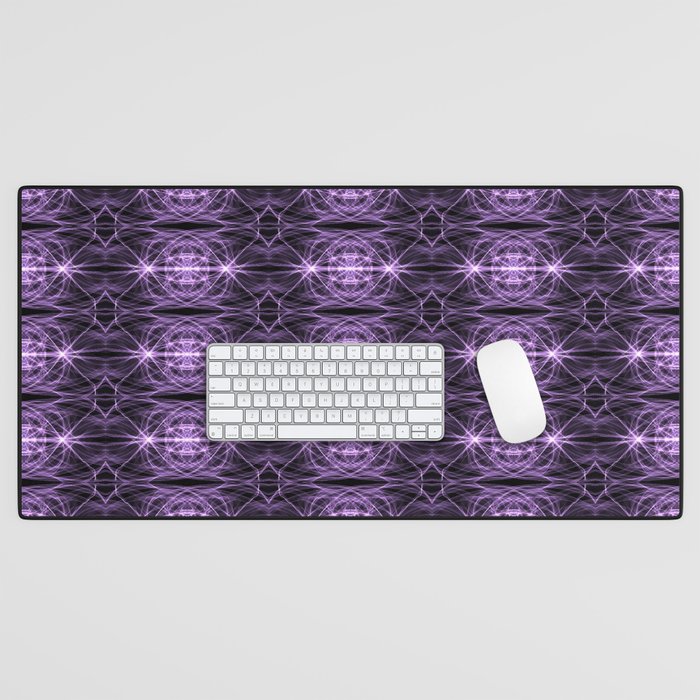 Liquid Light Series 3 ~ Purple Abstract Fractal Pattern Desk Mat