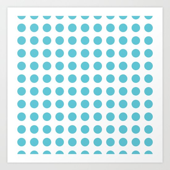 Simply Polka Dots in Seaside Blue Art Print