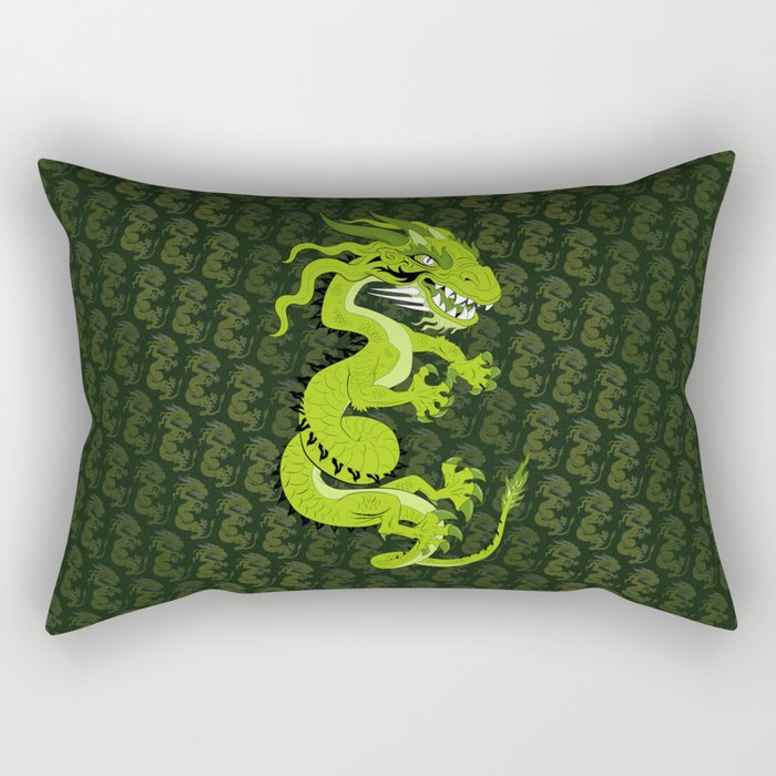 Jade Dragon Rectangular Pillow