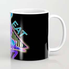 I Eat the Ass Cat Vaporwave- Black Coffee Mug