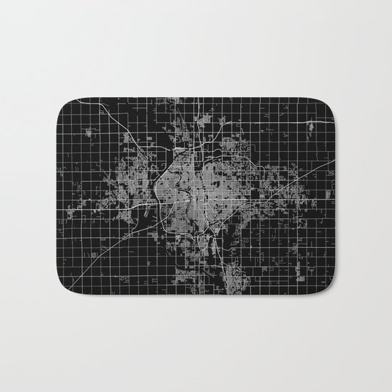 Wichita map Kansas Bath Mat