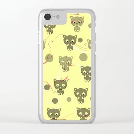 Cute happy kittens Clear iPhone Case
