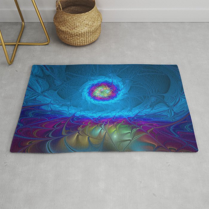 Fantasy, Abstract Fractals Art With Blue Rug