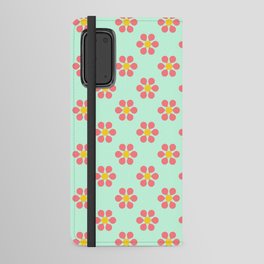 Combi Daisies - coral on mint green Android Wallet Case