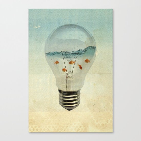 blue sea thinking Canvas Print