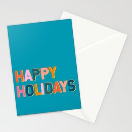 Colorful Happy Holidays Typography Stationery Card