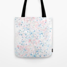 light pink and blue baby's breath flowers pattern Tote Bag