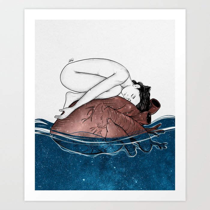 Floating heart. Art Print