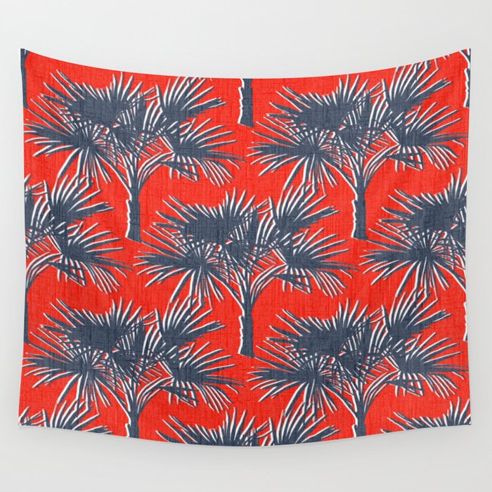 70’s Palm Springs Red White and Blue Wall Tapestry