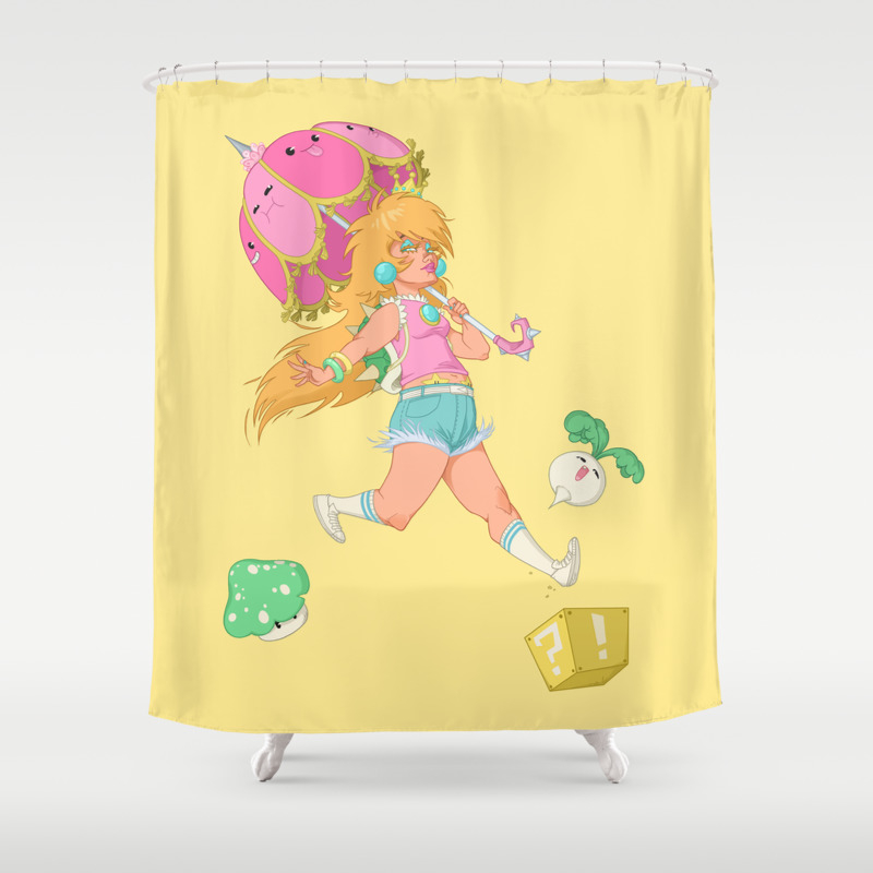 Speltoser Peach Super Mario Bros Shower Curtain By Svampriket
