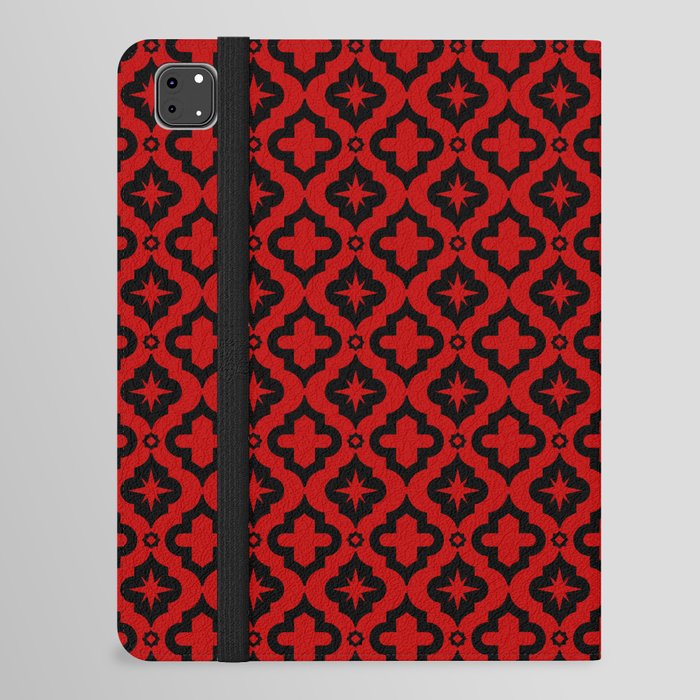 Red and Black Ornamental Arabic Pattern iPad Folio Case