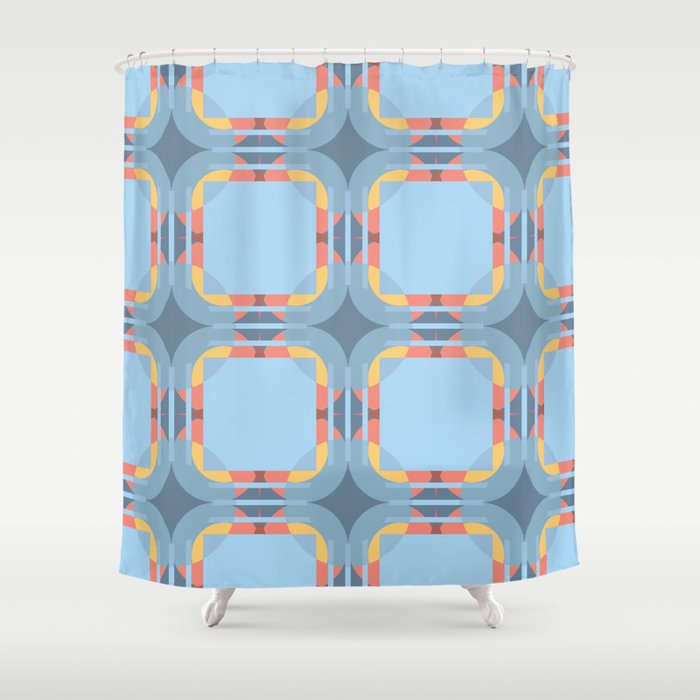 Blue Vintage Wanderlust "Chimaera" Shower Curtain