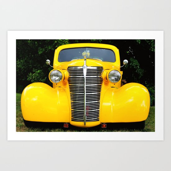 Yellow Chevy Art Print