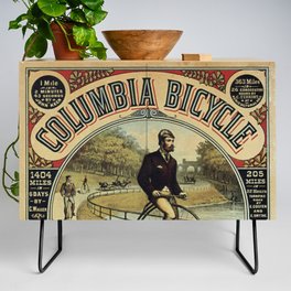 Columbia Bicycle Vintage Illustration Boston Credenza
