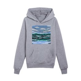 A peaceful day in Iceland Kids Pullover Hoodies