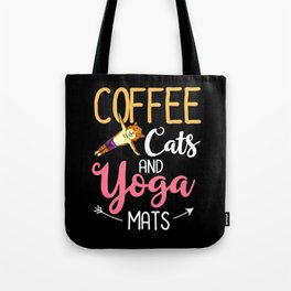 Yoga Cat Beginner Workout Poses Quotes Meditation Tote Bag
