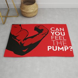 CAN YOU FEEL THE PUMP? FITNESS SLOGAN CROSSFIT MUSCLE Rug