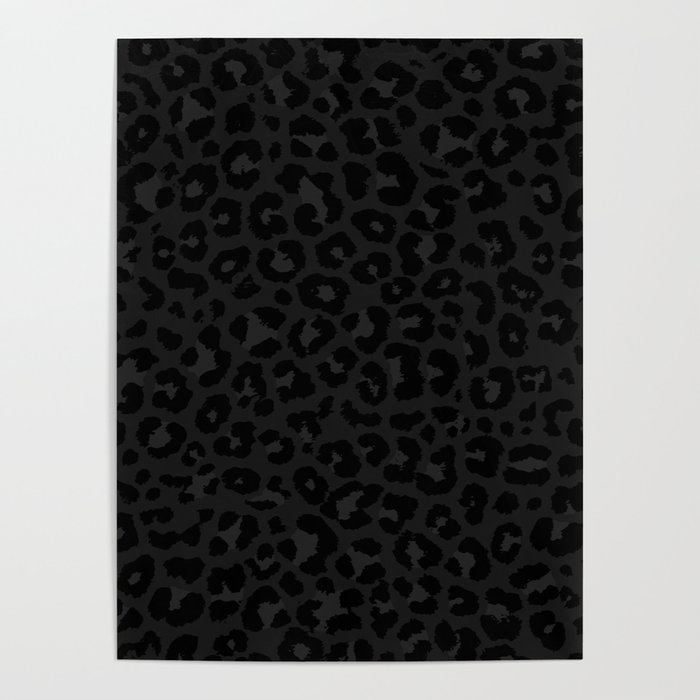 Dark leopard print Poster