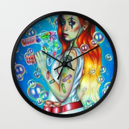 The best medicine Wall Clock | Girl, Female, Medical, Woman, Bubbles, Nurse, Erotic, Funny, Colorful, Tattoo 