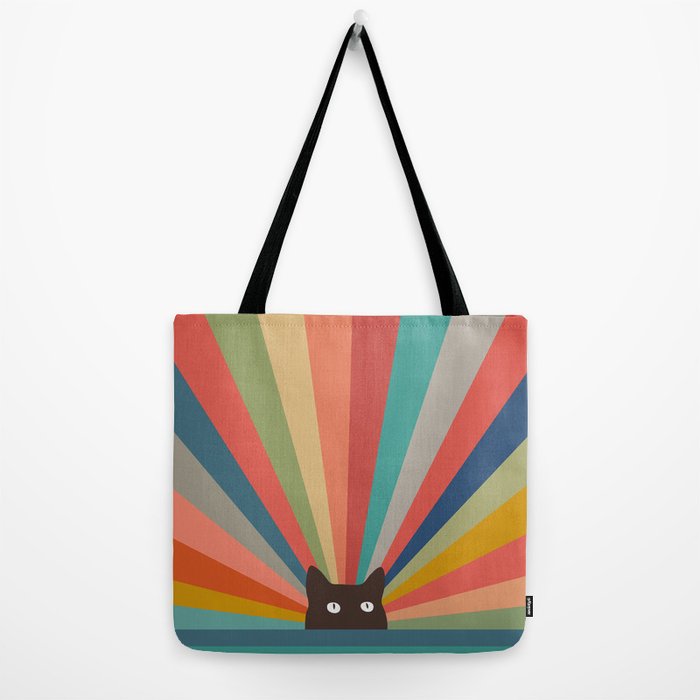 ROAR Geometric Cat Art - Canvas Eco-Tote Bag 