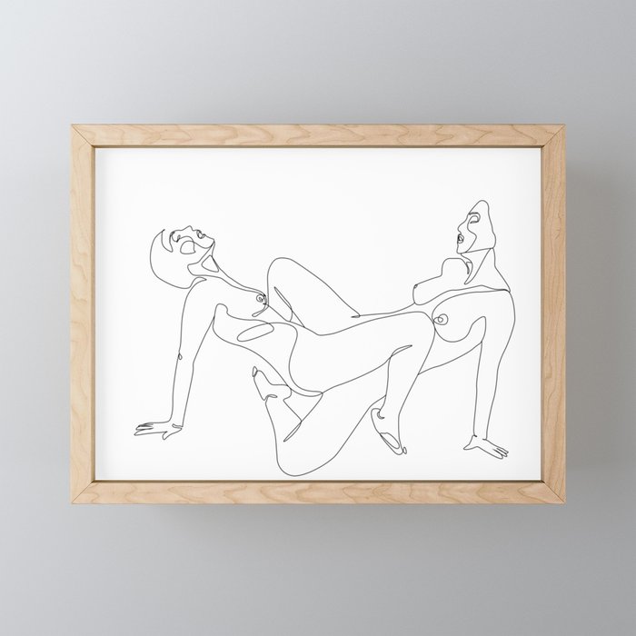 Sensual Lesbian sex Lovers Minimalist Line Drawing Sticker by  GraphicWorldGifts