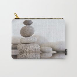 Stone Balance pebble cairn and water Carry-All Pouch | Inspirational, Zen, Nature, Cairn, Relax, Stack, Beige, Scandi, Gift, Greige 