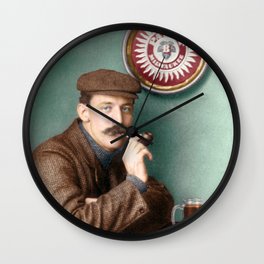 Colorized photograph of a man at a pub, 1890 Wall Clock