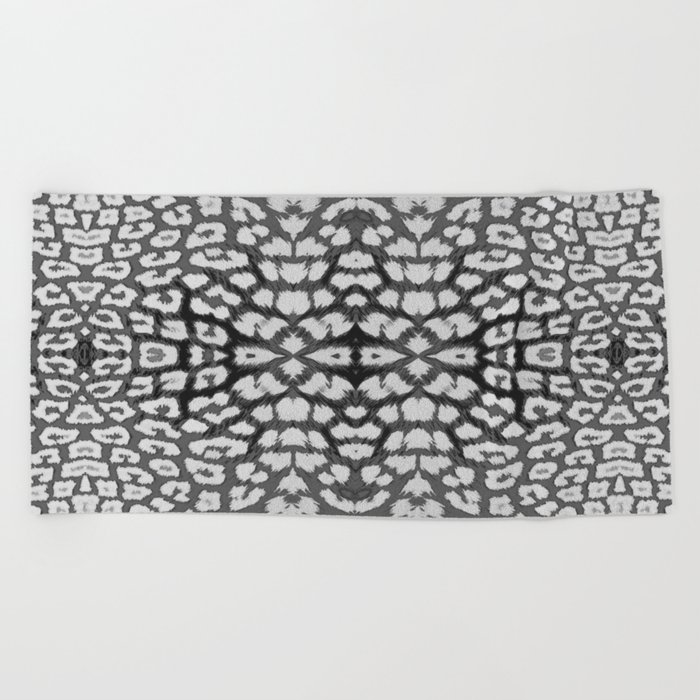 Leopard Print Grey Beach Towel By Artbysamanthaperezz Society6