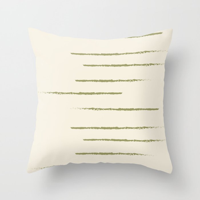 Warm Minimalism Stripe Eggshell Green Throw Pillow