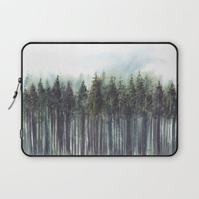 Pine Tree Forest Watercolor Laptop Sleeve