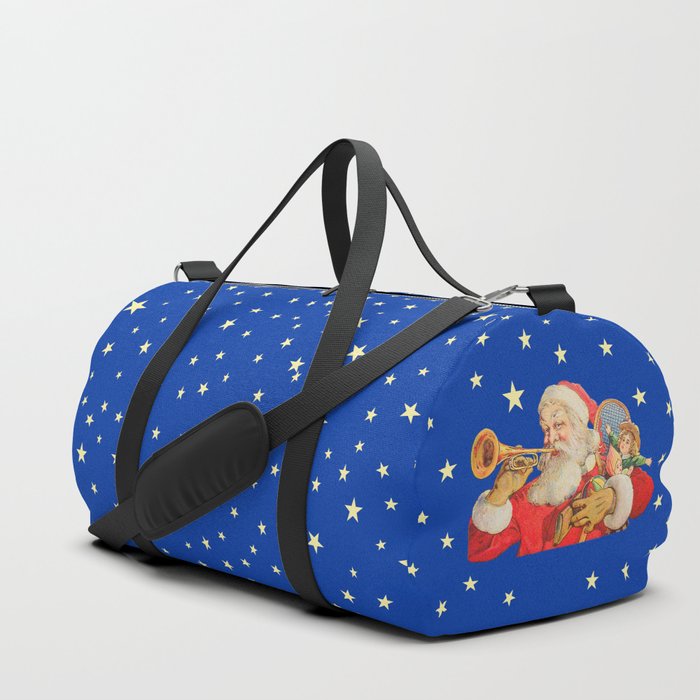 Santa Claus & Christmas Stars on the Night Sky Duffle Bag