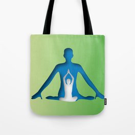 Yoga and meditation sun salutation position Tote Bag