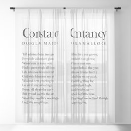 Constancy - Douglas Malloch Poem - Literature - Typography Print 1 Sheer Curtain