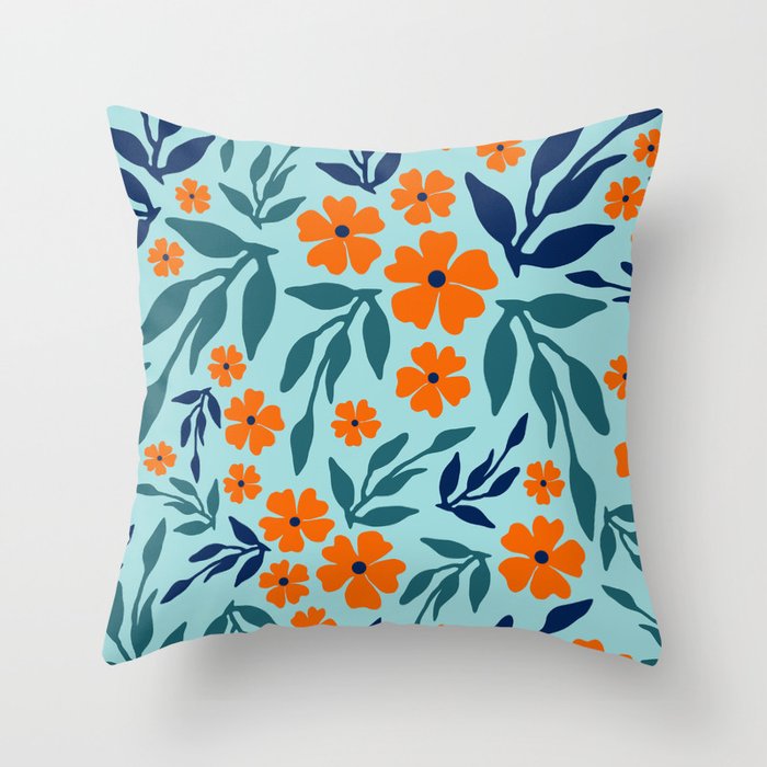 Turquoise and orange throw pillows sales