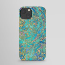 Sapphire & Jade Stained Glass Mandalas iPhone Case