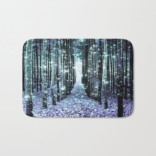 Magical Forest Lavender Aqua/Teal Bath Mat